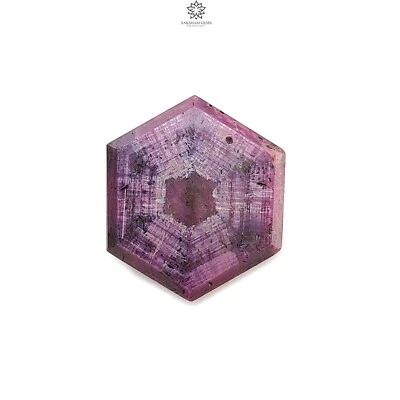 28.80cts Natural Untreated Ruby Gemstone Trapiche Hexagon Flat Slices 25*22mm - Image 1 of 4