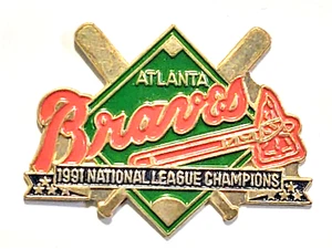 1991 Atlanta Braves MLB Baseball National League Champions Hat Pin Lapel Pin - Picture 1 of 1