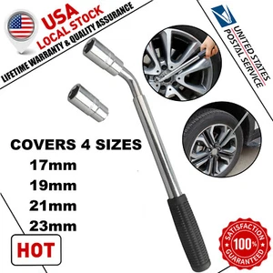 Extendable Iron Wheel Lug Nut Wrench 17/19/21/23MM Socket Car Tire Garage Repair - Picture 1 of 12