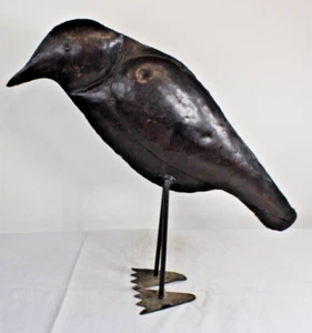 De Colección Arte Popular Cuervo Cuervo Pájaro Negro Hoja de Metal Pájaro GRANDE Pájaro Arte de Metal - Imagen 1 de 22