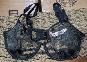 Victoria's Secret Embellish Demi Peek-A-Boo Push-Up Black Bra Sz 34D Retail $84 - Picture 1 of 1