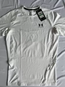 Under Armour Mens Large White HeatGear Armour Compression Long Sleeve Shirt New - Picture 1 of 4
