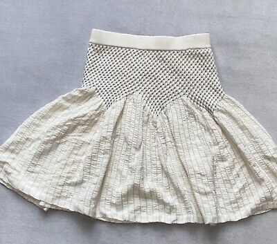Zara Girls Cream Blue Smocked Embroidered Flowy Skirt  6-7 NWT 120cm • 19€