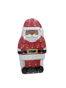 Santa Claus Wooden Advent Calendar w/Drawers Table Top Countdown - Ashland New - Picture 1 of 7