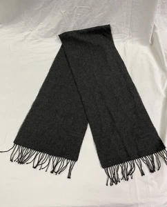Dark Gray 100% Baby Alpaca Scarf 62" Long & 12" Wide with Tassels VGC - Picture 1 of 11