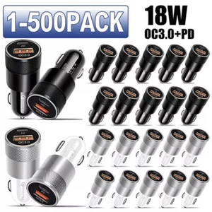 WHOLESALE LOT 100X USB PD Type-C Car Charger 20W Fast Charge Adapter For Phone - Picture 1 of 21
