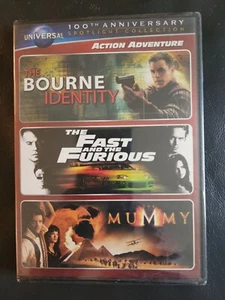 Action Adventure DVD Triple Feature Bourne Identity Fast And Furious The Mummy - Picture 1 of 5