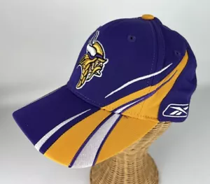Gorra Minnesota Vikings para hombre púrpura amarilla talla única elástica NFL Reebok - Imagen 1 de 10