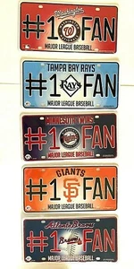MLB #1 Baseball Fan Metal License Plate Tag Auto Car Truck Wall - Picture 1 of 6