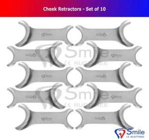 Set of 10 Pcs Cheek Retractors Dental Orthodontic Surgical Retractors Smile U.K - Picture 1 of 4