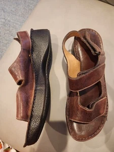 Nurture Mezzo Women Sz US 8 M Brown Slingback Sandals Leather Shoes euc soft - Picture 1 of 1