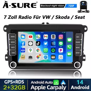 Android 14 Autoradio Carplay GPS Navi Kam Für VW GOLF 5 6 Touran Tiguan Polo EOS - Bild 1 von 14