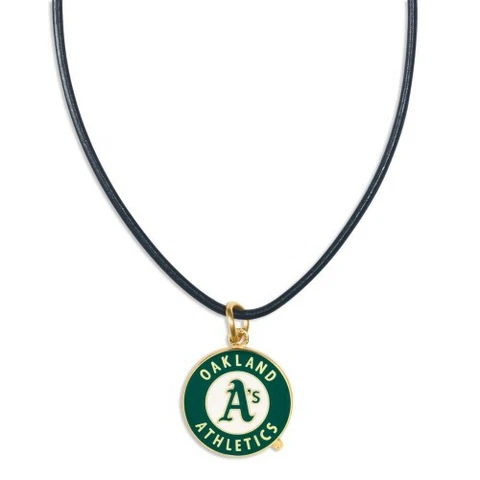 MLB OAKLAND ATHLETICS A's LEATHER ROPE NECKLACE NEW Cover