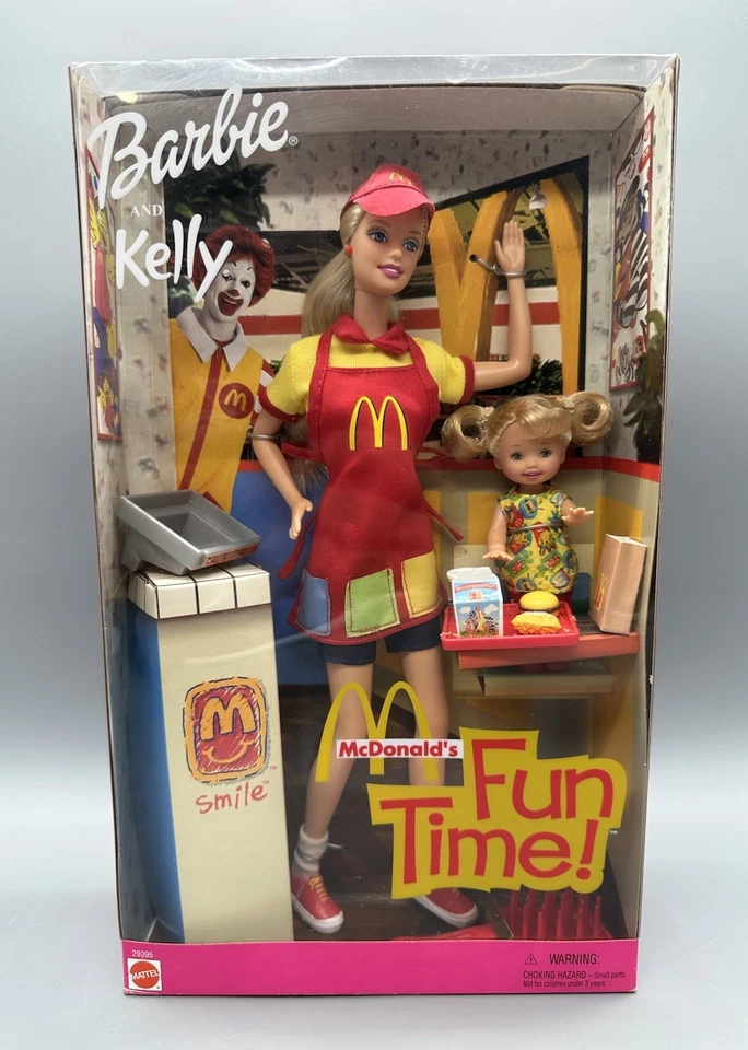 Barbie and Kelly 2 Doll McDonald's Fun Time Playset 2001 Mattel. NRFB