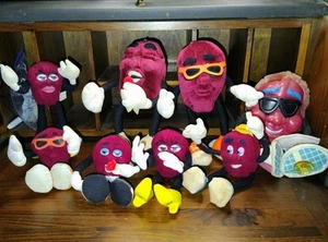 Vintage! Applause 1988 Calrab California Raisins Plush Bendable Figure Lot Of 8! - Picture 1 of 6
