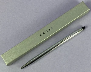 Vintage Cross Century Classic 3502 Ballpoint Pen Lustrous Chrome Excellent Boxed - Picture 1 of 13