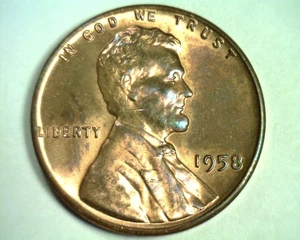 1958 LINCOLN CENT CHOICE / GEM UNCIRCULATED RED/BROWN CH /GEM UNC. R/B 99c Versand - Bild 1 von 2