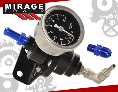 Aluminum 140Psi Adjustable Kpa Fuel Pressure Regulator + Jdm Oil Gauge Black Set Foto 1 de 4