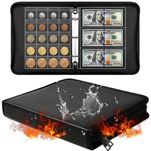Ettonsun Fireproof Coin Collection Book Holders for Collectors 460 Pockets Co... - Picture 1 of 8