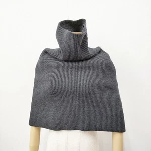 AP STUDIO Ribbed knit cape in cashmere blend neck warmer 24AW gray 5-0415T♪ - Picture 1 of 4