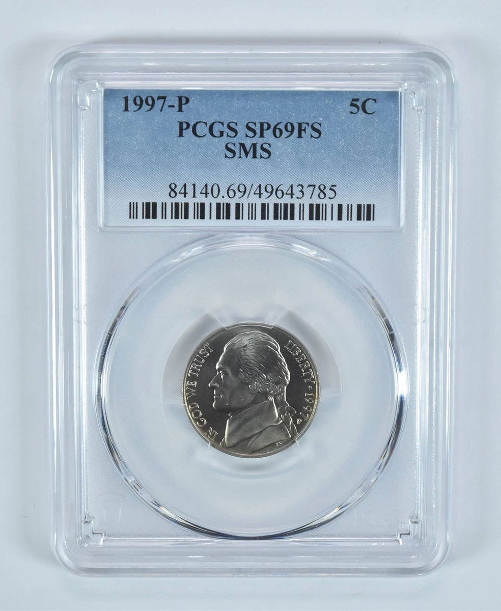 1997-P Jefferson Nickel SMS SP69 FS PCGS Blue Label | eBay