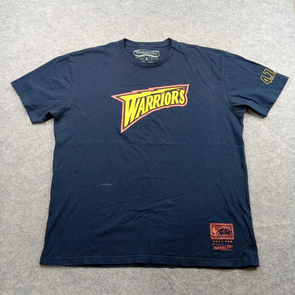Golden State Warriors Shirt Mens XL Navy NBA Basketball Mitchell & Ness Tee - Image 1 of 4