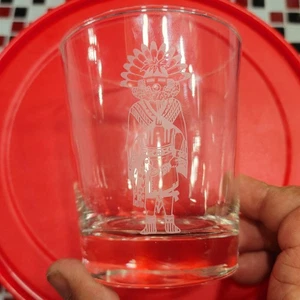 Vintage Southwestern Kachina Whiskey Lowball Glasses The Arizona Bank 4" x 3.5" - Picture 1 of 10