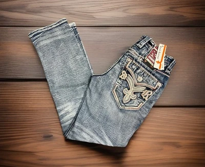 Jean recto Braylon rojo T 2001R Rock Revival para hombre Foto 1 de 3