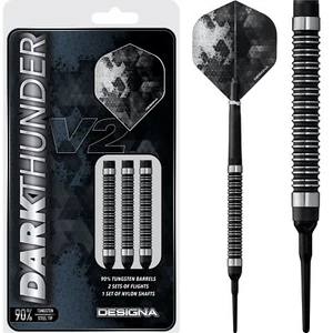 Set freccette Soft Tip Dark Thunder V2 18 g 20 g 22 g grammi Softip nero - Foto 1 di 1