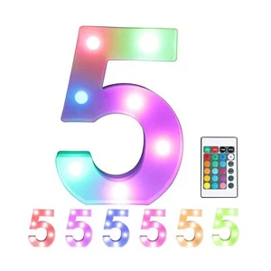 Pooqla Colorful Light Up Numbers with Remote,Color Changing LED Marquee Numbe... - Picture 1 of 6