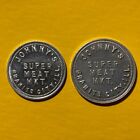 Johnny's Super Meat Market Granite City IL 50 Cent and $1 Aluminum Trade Tokens