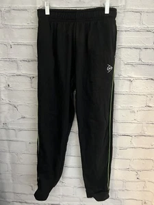 Dunlop Black Joggers Green Piping Elastic Waist Polyester Boy's Size L (14) - Picture 1 of 8