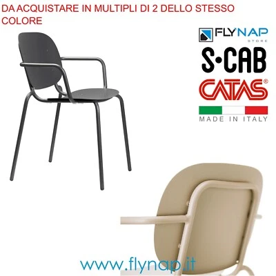 SEDIA CASA BAR CAFFETTERIA BISTROT SI-SI CON BRACCIOLI SCAB DESIGN COLORI VARI - Immagine 1 di 4