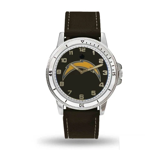 Los Angeles Chargers Mens Classic Sports Watch NEW Black Leather Band Cover