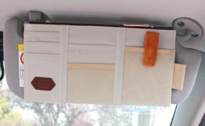 Organizador de placa de visera para protector solar para automóvil soporte de almacenamiento organizador de bolsa para tarjetas Foto 1 de 4