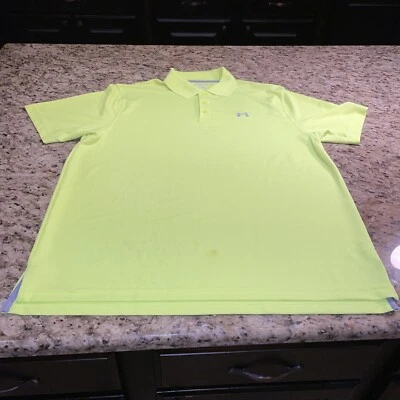 MENS UNDER ARMOUR GOLF SHIRT SZ XL Yellow - Image 1 of 4