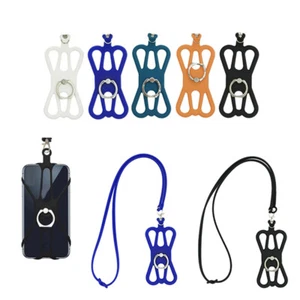 Universal Silicone Cell Phone Lanyard Holder Case Cover Phone Neck Strap - Picture 1 of 16