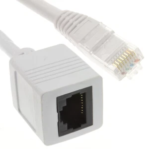 Câble D'Extension Réseau CAT6 UTP Ethernet RJ45 Mâle/Femelle Blanc 10m - Photo 1/3