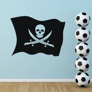 Pegatina de arte de pared Pirate Flag Jolly Roger (AS10019) - Imagen 1 de 2