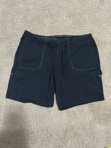 Faded Glory Black Cargo Shorts With Draw Strings & Pockets Woman’s 16 - Picture 1 of 5