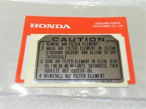 OEM HONDA AIR CLEANER DECAL STICKER LABEL Z50 A K0-K6 (1968-78) Z50 R (1979-87) - Picture 1 of 2