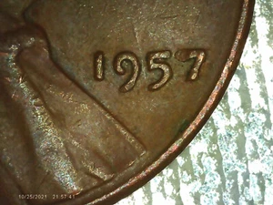 1957 Lincoln Wheat Penny L on rim DDO rare coin ERRORS in T and 7 #P10E3 - Picture 1 of 6
