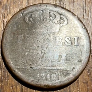 PIECE DE 5 TORNESI 1819 ROYAUME DE SICILE (1021) USEE MAIS RARE. - Picture 1 of 2