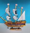 Wooden Model 'GOLDEN HIND' Ship Boat Nautical Detailed Ornament NEW & BOXED