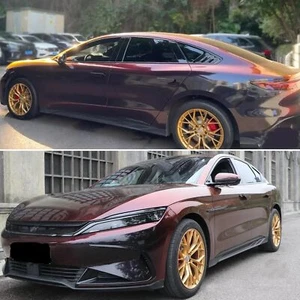 Dark Red Glossy Vinyl Film Car Body Truck Bike Wrap Sticker Film DIY PVC Decal - Foto 1 di 19