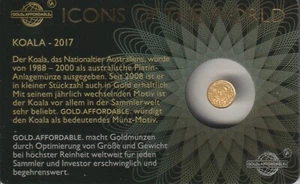 MDS RUANDA 10 FRW 2017 "KOALA - ICONOS DEL MUNDO", ORO EN COINCIDENCIA - Imagen 1 de 2