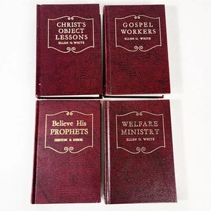 4 Ellen White SDA Books Object Lessons Welfare Ministry Gospel Workers Prophets - Foto 1 di 8