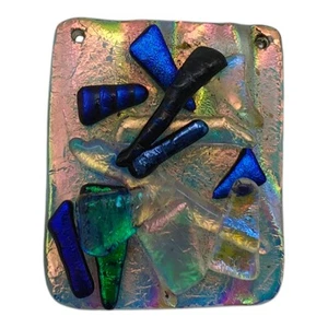 Large Dichroic Iridescent Glass Pendant - Picture 1 of 8
