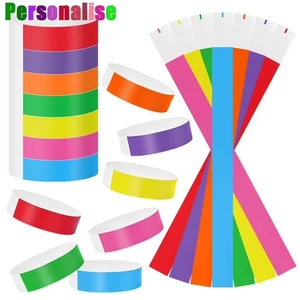 Custom Paper Wristbands / Security Entry Bracelets / Event Club Personalised - Picture 1 of 35