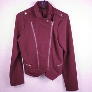 Mine Biker Style Jacket Women's Size Large Maroon Lightweight - Picture 1 of 7